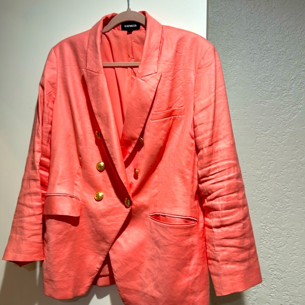 Peach women’s blazer, Express, size XL.